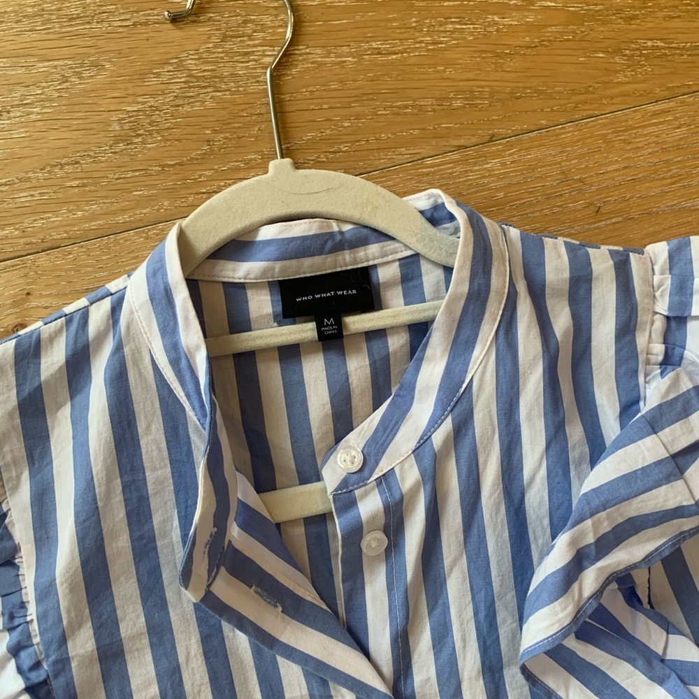 Striped ruffle button down - Picture 2 of 2